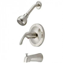 Builders 1-Handle 1-Spray Tub and Shower Faucet in Brushed Nickel