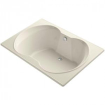 Overture 5 ft. Center Drain Soaking Tub in Almond