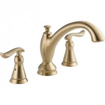 Linden 2-Handle Deck-Mount Roman Tub Faucet Trim Kit Only in Champagne Bronze (Valve Not Included)