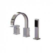 Ultra Series 1-Handle Deck-Mount Roman Tub Faucet with Handshower in Polished Chrome