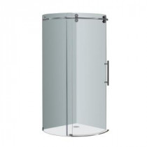 Orbitus 40 in. x 40 in. x 75 in. Completely Frameless Round Shower Enclosure in Chrome with Right Opening