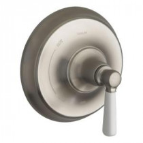 Bancroft 1-Handle Valve Trim Kit in Vibrant Brushed Nickel with White Ceramic Lever Handle