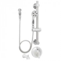 Caspian ADA Handheld Shower and Tub Combinations with Grab/Slide Bar in Polished Chrome