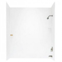 30 in. x 60 in. x 60 in. 3-Piece Easy Up Adhesive Tub Wall in White