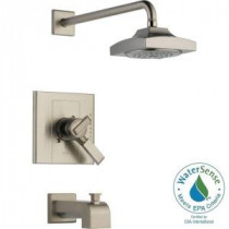 Arzo 1-Handle H2Okinetic Tub and Shower Faucet Trim Kit in Stainless (Valve Not Included)