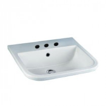 Series 600 Drop-In Bathroom Sink in White