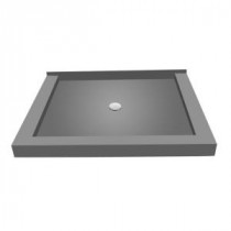 30 in. x 42 in. Triple Threshold Shower Base with Center Drain