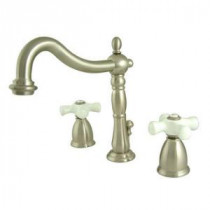 Victorian 8 in. Widespread 2-Handle Bathroom Faucet in Satin Nickel