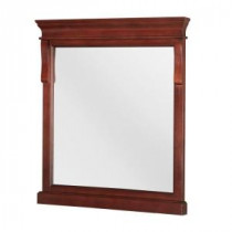 Naples 32 in. H x 24 in. W Single Framed Wall Mirror in Tobacco