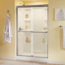 Mandara 47-3/8 in. x 70 in. Sliding Bypass Shower Door in Nickel with Semi-Framed Niebla Glass