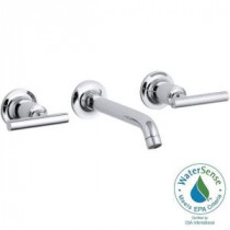 Purist 8 in. 2-Handle Wall-Mount Low-Arc Bathroom Faucet Trim Only in Polished Chrome