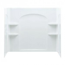 Ensemble 60 in. x 32 in. x 55-1/4 in. 3-piece Direct-to-Stud Shower Wall Set with Backer in White