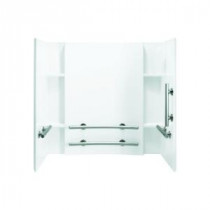 Accord 32 in. x 60 in. x 74 in. 3-piece Direct-to-Stud Tub and Shower Wall Set in White