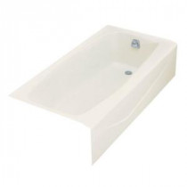 Villager 5 ft. Right Drain Cast Iron Bathtub in Biscuit