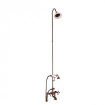 3-Handle Claw Foot Tub Faucet with Riser, Hand Shower and Showerhead in Oil Rubbed Bronze