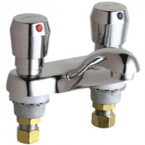 Hot and Cold Water Vandal Proof MVP Metering Sink Faucet in Chrome