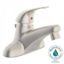 Origins 4 in. Centerset 1-Handle Bathroom Faucet in Satin Nickel