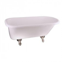 5.6 ft. Acrylic Ball and Claw Feet Roll Top Tub in White
