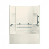 Accord 32 in. x 60 in. x 74 in. Bath and Shower Kit in Biscuit