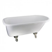 5 ft. Acrylic Ball and Claw Feet Roll Top Tub in White