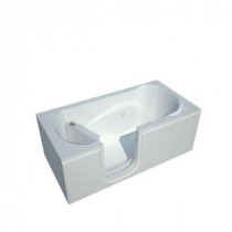 5 ft. Left Drain Step-In Whirlpool Jetted Walk-In Bathtub in White