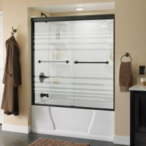 Crestfield 59-3/8 in. x 58-1/8 in. Semi-Framed Bypass Sliding Tub Door in Oil Rubbed Bronze with Transition Glass