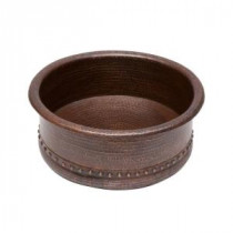 Round Tub Hammered Copper Vessel Sink in Oil Rubbed Bronze