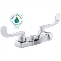 Triton 4 in. 2-Handle Low-Arc Bathroom Sink Faucet with Pop-Up Drain in Polished Chrome