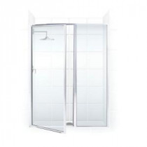 Legend Series 54 in. x 66 in. Framed Hinge Swing Shower Door with Inline Panel in Platinum with Clear Glass