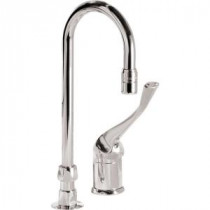 Commercial 4 in. Single-Handle Mixing Faucet in Chrome with Gooseneck Spout