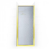 Paragon Series 25 in. x 65 in. Framed Continuous Hinged Shower Door in Gold with Aquatex Glass