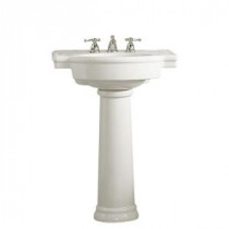 Retrospect Pedestal Combo Bathroom Sink in White