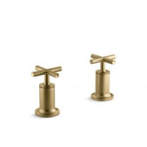 Purist 2-Handle Deck or Wall-Mount Bath Valve Trim Kit in Vibrant Modern Brushed Gold (Valve Not Included)
