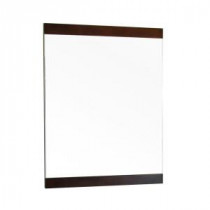 Saylor 32 in. L x 24 in. W Solid Wood Frame Wall Mirror in Walnut