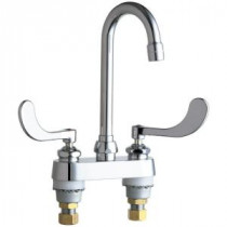 Hot and Cold Water 4 in. 2-Handle Bathroom Faucet in Chrome