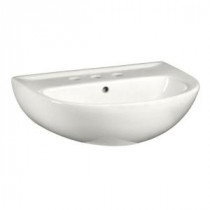 Evolution 5-1/2 in. Pedestal Sink Basin with 8 in. Faucet Centers in White