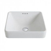 Elavo Semi-Recessed Bathroom Sink in White