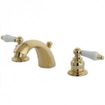 Victorian 4 in. Mini-Widespread 2-Handle Mid-Arc Bathroom Faucet in Polished Brass