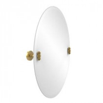 South Beach Collection 21 in. x 29 in. Frameless Oval Single Tilt Mirror with Beveled Edge in Polished Brass