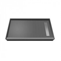 36 in. x 60 in. Single Threshold Shower Base with Right Drain and Tileable Trench Grate
