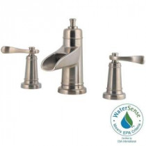 Ashfield Waterfall 8 in. Widespread 2-Handle Bathroom Faucet in Brushed Nickel