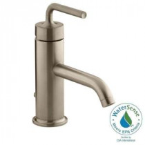 Purist Single Hole Single Handle Low-Arc Bathroom Faucet with Straight Lever Handle in Vibrant Brushed Bronze