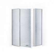 Legend Series 59 in. x 70 in. Framed Neo-Angle Swing Shower Door in Chrome and Obscure Glass