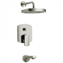 Novello 1-Handle 1-Spray Pressure Balance Tub and Shower Faucet in Brushed Nickel