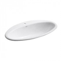 Ellipse Drop-in Bathroom Sink in White