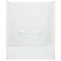 All Pro 60 in. x 30 in. x 72-3/4 in. Shower Kit with Left Drain in White