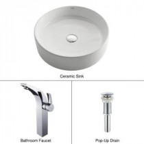 Vessel Sink in White with Illusio Faucet in Chrome
