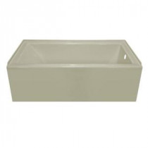 Linear 5 ft. Right Drain Soaking Tub in Biscuit