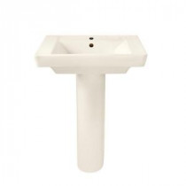 Boulevard Pedestal Combo Bathroom Sink in Linen with Center Hole Only