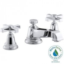 Pinstripe Pure 8 in. Widespread 2-Handle Low-Arc Bathroom Faucet in Polished Chrome